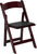Mahogany Wood Folding Chair with Black Seat Rental
